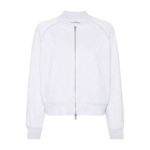 Peserico , Bead-Embellished Zip-Up Sweatshirt ,Gray female, Sizes: