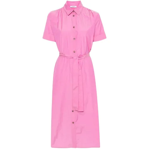 Peserico , Beaded Shirt Dress ,Pink female, Sizes: