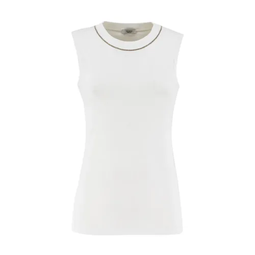 Peserico , Elegant Sleeveless Top for Fashion Upgrade ,White female, Sizes: