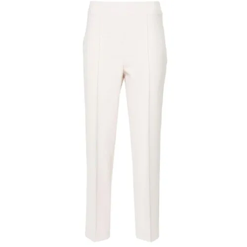 Peserico , Ivory Slim-Fit Cropped Trousers ,Beige female, Sizes: