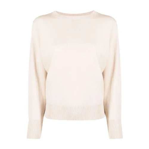 Peserico , Off-white Cashmere-Silk Blend Knitted Jumper ,Beige female, Sizes: