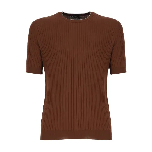 Peserico , Peserico T-shirts and Polos Brown ,Brown male, Sizes: