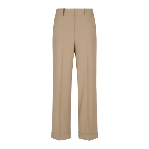 Peserico , Peserico Trousers ,Brown female, Sizes:
