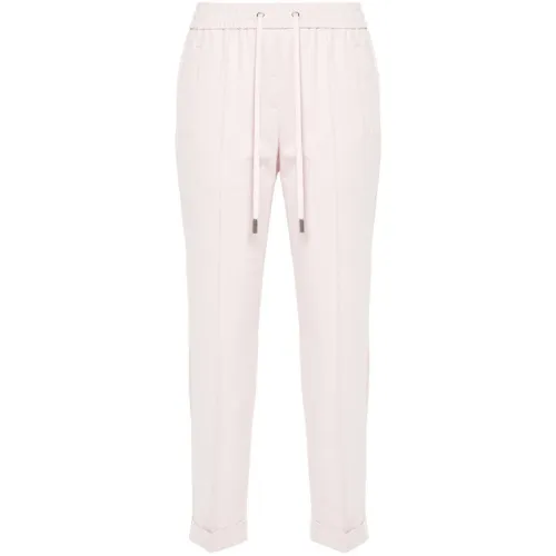 Peserico , Raised-seam track pants ,Pink female, Sizes: