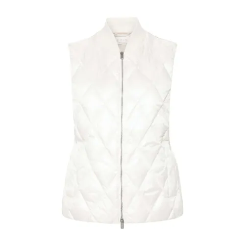 Peserico , White Bead-Embellished Puffer Vest ,White female, Sizes: