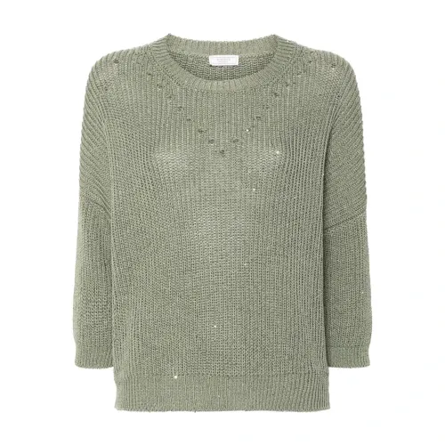 Peserico , Womens Clothing Sweatshirts Green Ss24 ,Green female, Sizes: