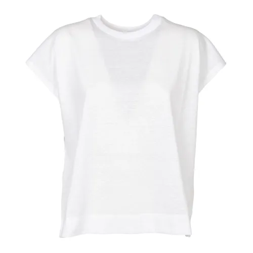 Peserico , Womens Clothing T-Shirts Polos White Ss24 ,White female, Sizes: