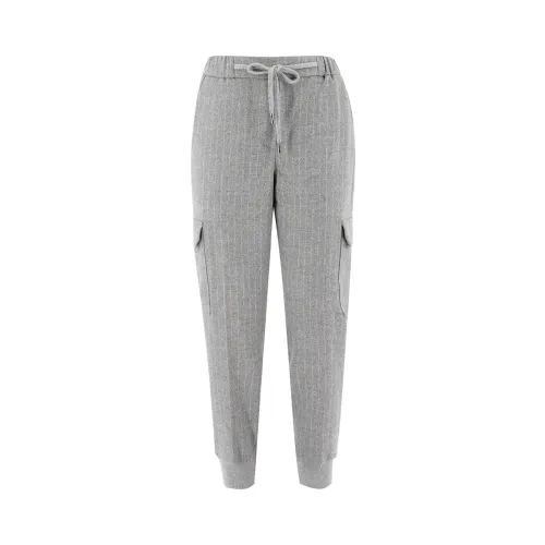 Peserico , Women`s Clothing Trousers Grigio Palladio Aw23 ,Gray female, Sizes: