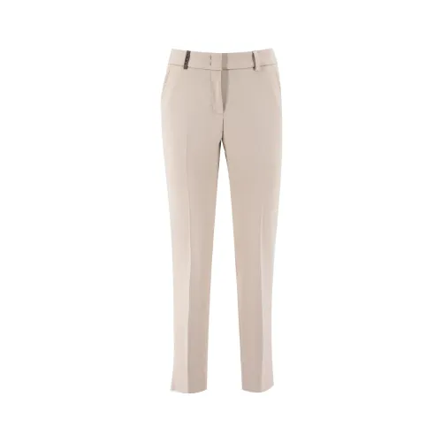 Peserico , Womens Clothing Trousers Polvere Di Marmo Aw23 ,Beige female, Sizes: