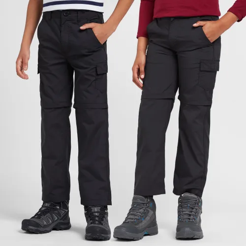 Peter Storm Kids' Nebraska Zip Off Trousers - Black, Black