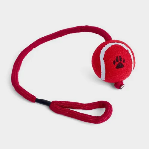 Petface Ball On A Rope - Red, Red