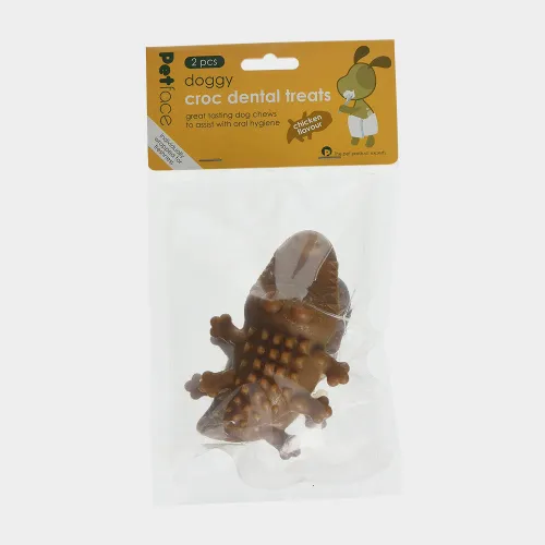Petface Chicken Dental Croc (2 Pack) - Brown, Brown