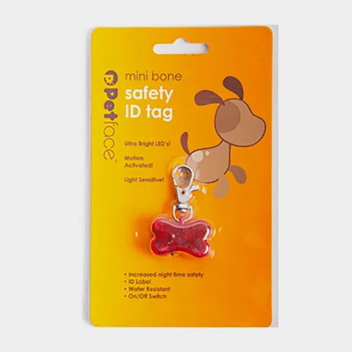 Petface Outdoor Paws Bone Id Safety Tag - Red, Red