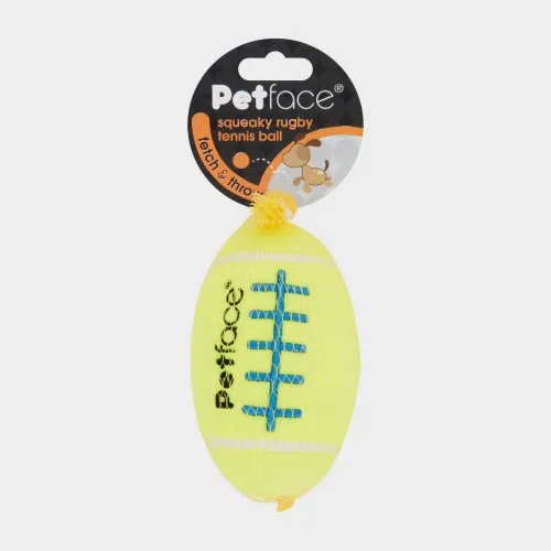 Petface Squeaky Rugby Tennis Ball - Green, GREEN