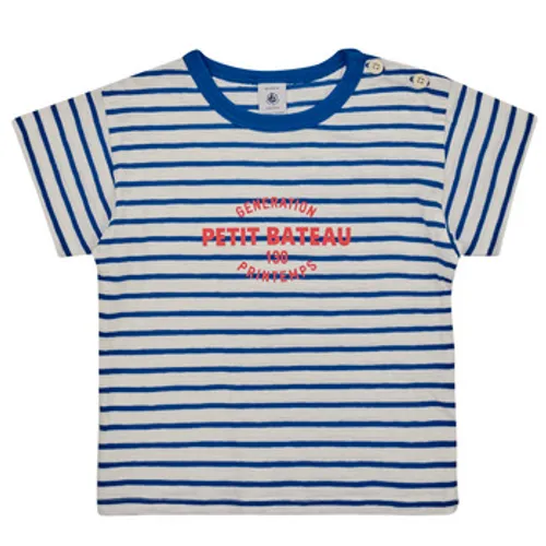 Petit Bateau  FANTOME  boys's Children's T shirt in Blue