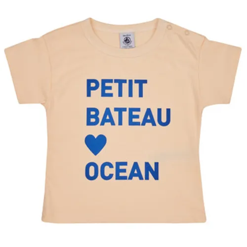 Petit Bateau  FAON  boys's Children's T shirt in Beige