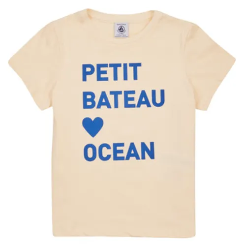 Petit Bateau  FOUGUE  girls's Children's T shirt in Beige