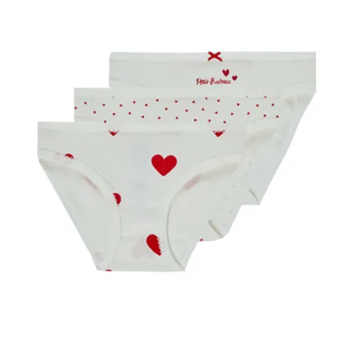 Petit Bateau  LOT 3 CULOTTES  girls's Knickers/panties in White
