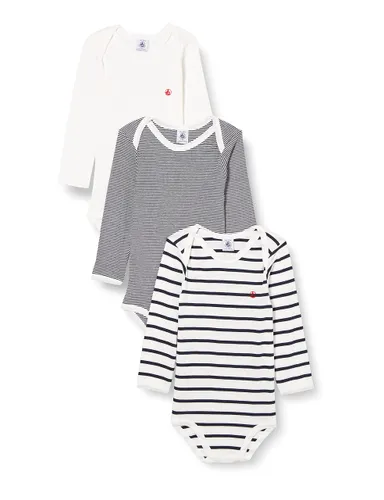 Petit Bateau Unisex Babies’Long Sleeve Striped Body (Pack