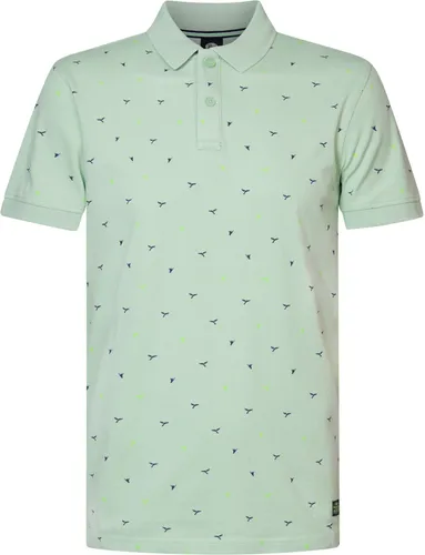 Petrol Polo Shirt Seashore Print Green