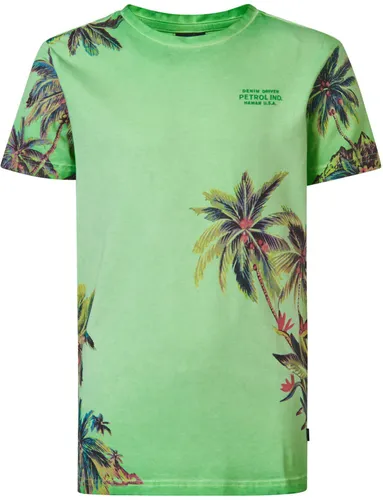 Petrol T-Shirt Botanical Palm Tree Green