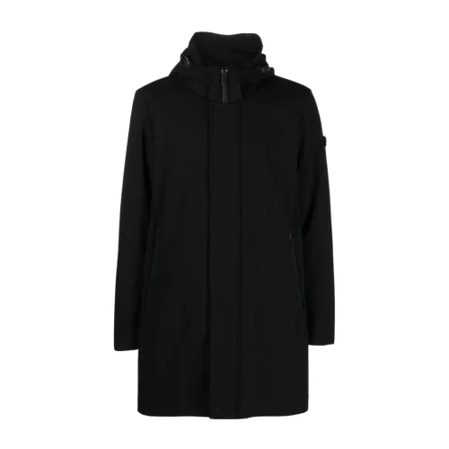 Peuterey , Black Albali KP 01 Lightweight Raincoat ,Black male, Sizes: