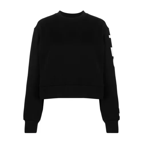 Peuterey , Black Logo-Print Cotton Sweatshirt ,Black female, Sizes: