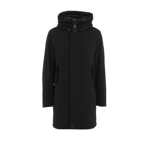 Peuterey , Black Parka for Men - Stay Warm and Stylish ,Black male, Sizes: