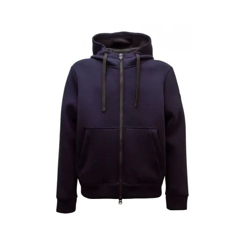 Peuterey , Blue Polyester Hooded Sweatshirt with Zipper ,Blue male, Sizes: