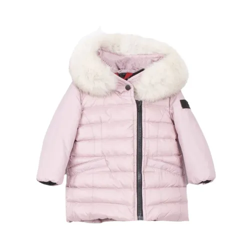Peuterey , Fox Fur Hooded Down Jacket ,Pink female, Sizes:
