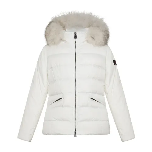Peuterey , Fur Hood Down Jacket ,White female, Sizes: