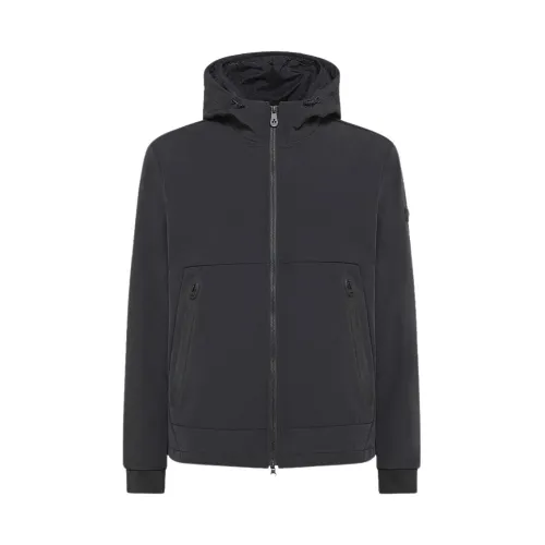 Peuterey , Hooded Puffer Jacket with Zip Closure ,Black male, Sizes: