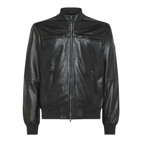 Peuterey , Leather Jacket ,Black male, Sizes: