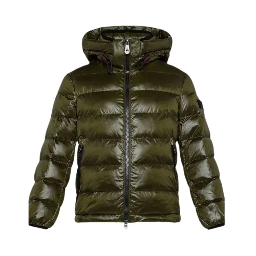 Peuterey , Light Down Jacket with Detachable Hood ,Brown male, Sizes: