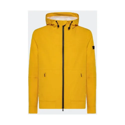 Peuterey , Lightweight Hooded Jacket with Zip Closure ,Yellow male, Sizes:
