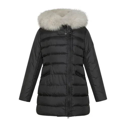 Peuterey , Lightweight Water Repellent Down Jacket with Detachable Fur ,Black female, Sizes: