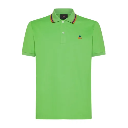 Peuterey , Multicolour Logo Polo Shirt ,Green male, Sizes: