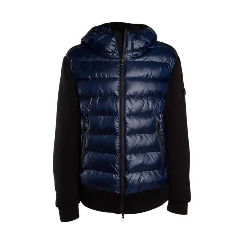 Peuterey , Neoprene Sleeve Puffer Jacket ,Black male, Sizes:
