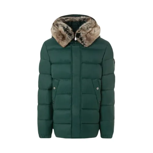 Peuterey , Nylon Padded Jacket with Hidden Zip ,Green male, Sizes:
