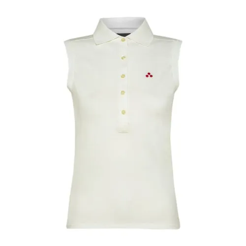 Peuterey , Sleeveless Womens Polo Shirt ,White female, Sizes:
