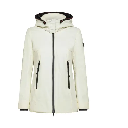 Peuterey , Slim-Fit Nylon Jacket with Detachable Hood ,White female, Sizes: