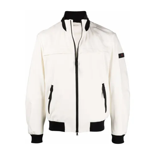 Peuterey , Smooth Bomber Jacket In Stretch Fabric ,White male, Sizes: