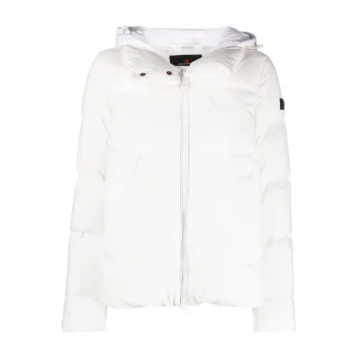 Peuterey , White Logo-Patch Puffer Jacket ,White female, Sizes:
