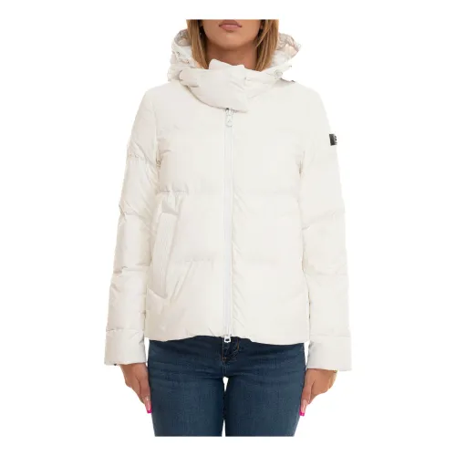 Peuterey , White Mid-Length Down Coat ,White female, Sizes: