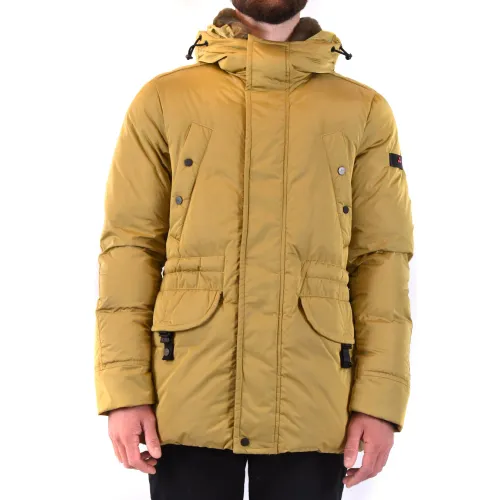 Peuterey , Winter Jacket, Stay Warm and Stylish with Thoms NB 01 FUR Men`s Jacket ,Yellow male, Sizes: