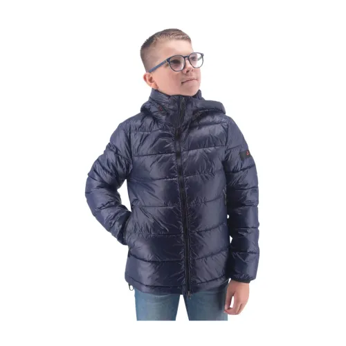 Peuterey , Winter Jacket with Adjustable and Detachable Hood ,Blue male, Sizes:
