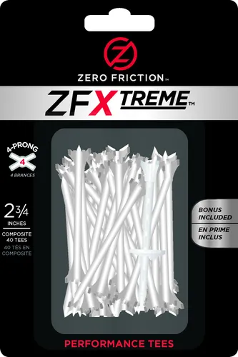 PGA Tour Zero Friction ZFX 40 Tees - White