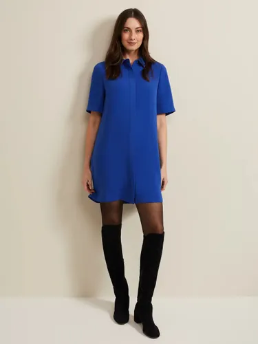 Phase Eight Cara Mini Shirt Dress, Cobalt - Cobalt - Female
