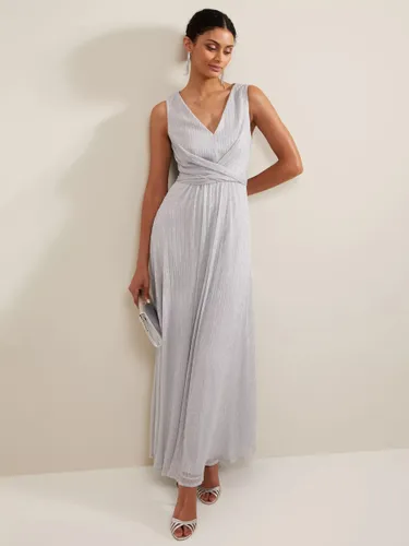 Phase Eight Collection 8 Artemis Shimmer Maxi Dress, Silver - Silver - Female