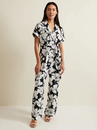 Phase Eight Constance Floral Jumpsuit, Navy/Ivory - Navy/Ivory - Female